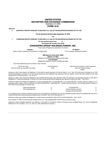 Thumbnail Concentra Group 10-Q Quarterly Report FY2025 