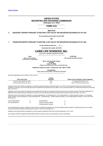 Thumbnail Caris Life Sciences 10-Q Quarterly Report FY2026 