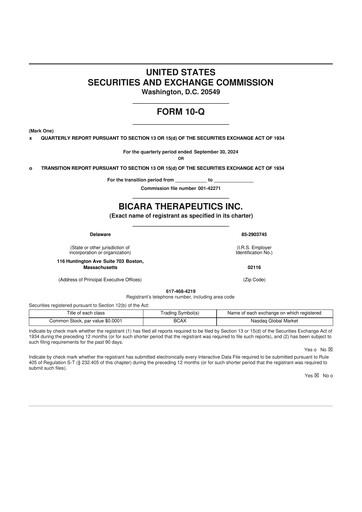 Miniature Bicara Therapeutics 10-Q Rapport trimestriel 2024 