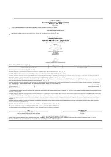 Vorschaubild Summit Midstream 10-K Jahresbericht 2024