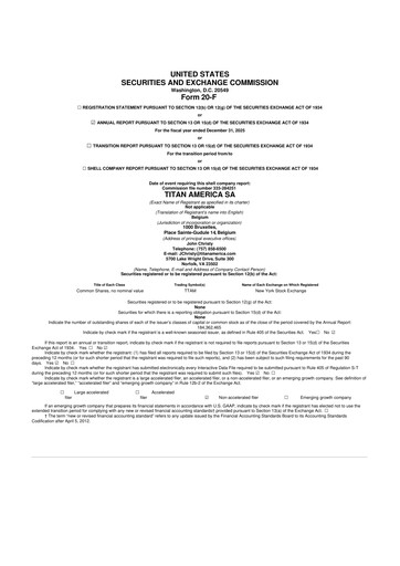 Thumbnail Titan America 20-F Annual Report 2025