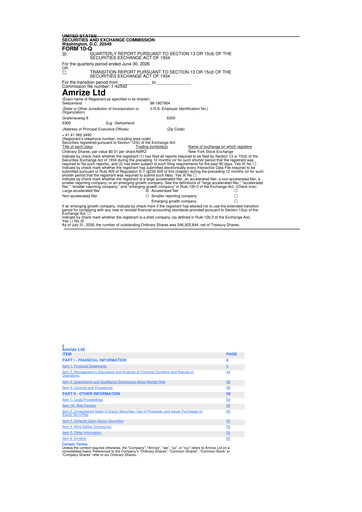 Thumbnail Amrize 10-Q Quarterly Report FY2026 