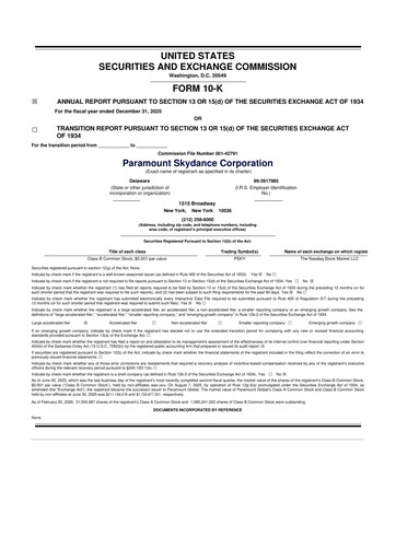 Thumbnail Paramount Skydance 10-K Annual Report 2025