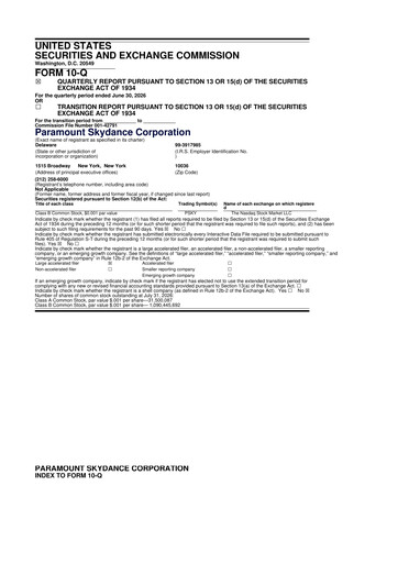 Thumbnail Paramount Skydance 10-Q Quarterly Report FY2026 