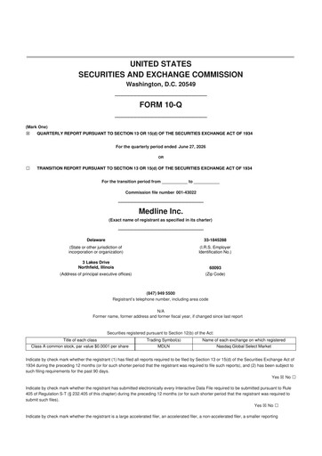 Thumbnail Medline 10-Q Quarterly Report FY2026 