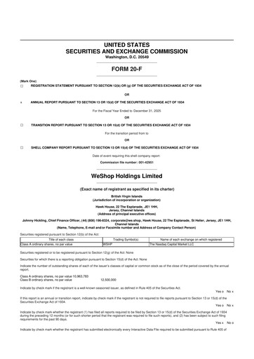 Thumbnail WeShop Holdings 20-F Annual Report 