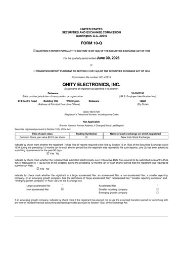 Thumbnail Qnity Electronics 10-Q Quarterly Report FY2026 