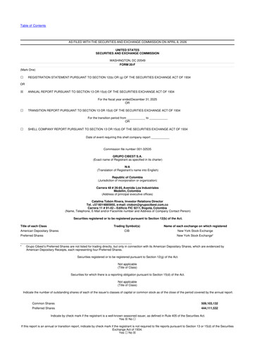 Thumbnail Grupo Cibest (Bancolombia) 20-F Annual Report 