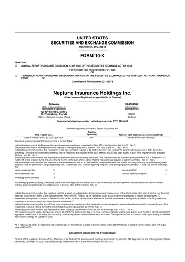 Thumbnail Neptune Insurance Holdings 10-K Annual Report 2025