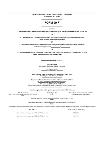Miniature StoneCo 20-F Rapport annuel 