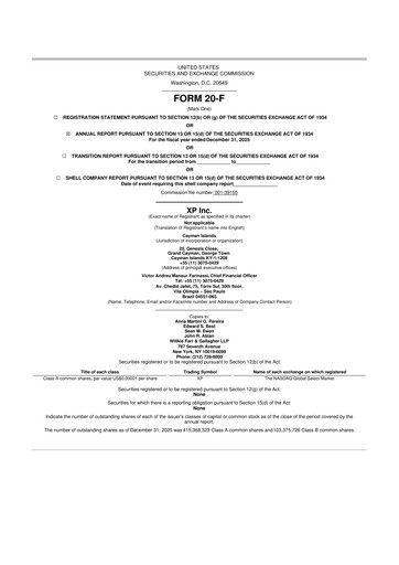 Thumbnail XP Inc. 20-F Annual Report 