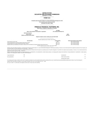 Miniature Pinnacle Financial Partners
 10-Q Rapport trimestriel 2026 