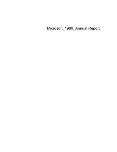 Thumbnail Microsoft Annual Report 1999