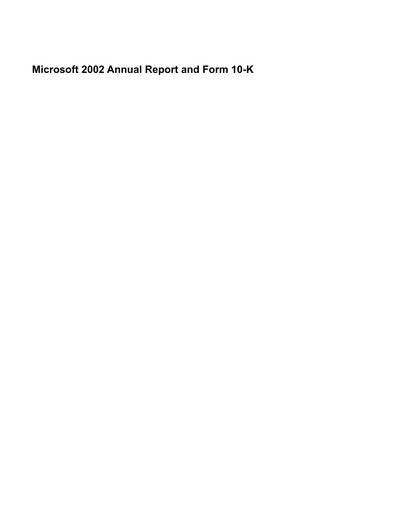 Thumbnail Microsoft Annual Report 2002