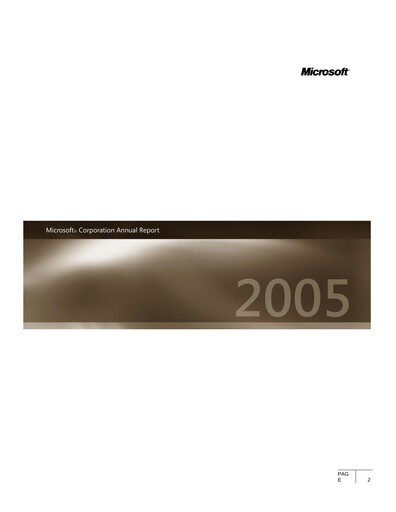 Thumbnail Microsoft Annual Report 2005