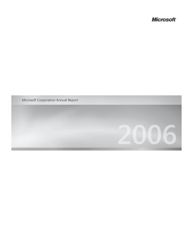 Thumbnail Microsoft Annual Report 2006