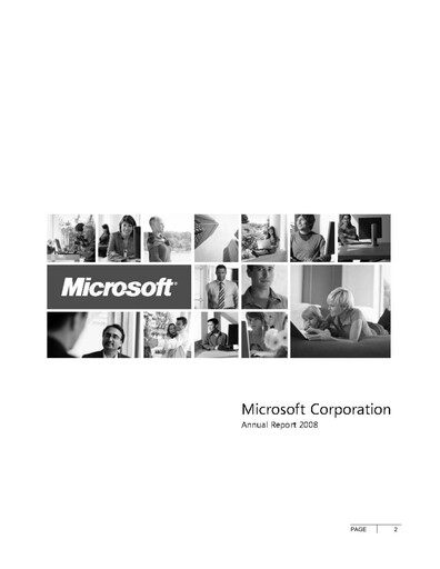 Thumbnail Microsoft Annual Report 2008