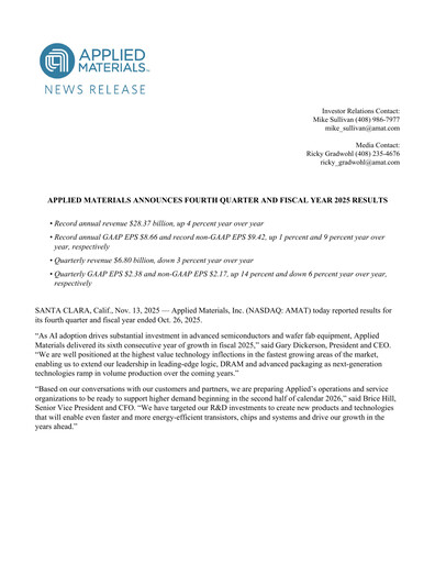 Thumbnail Applied Materials Quarterly Report 2025-q4