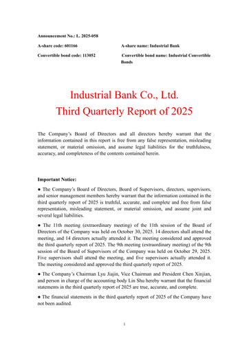 Thumbnail Industrial Bank
 Quarterly Report 2025-q3