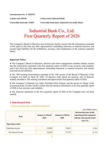 Thumbnail Industrial Bank
 Quarterly Report 2026-q1