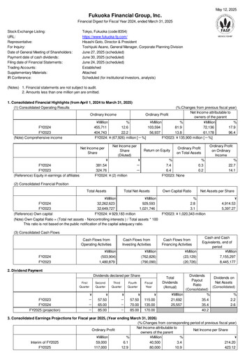 Thumbnail Fukuoka Financial Group Financial Statement 2025