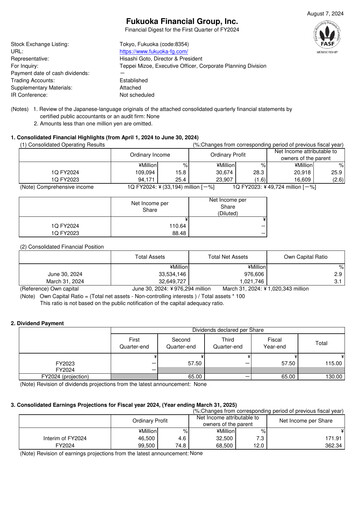 Thumbnail Fukuoka Financial Group Quarterly Report 2025-q1