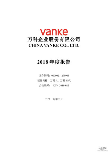 Miniature Vanke
 Rapport annuel 2018