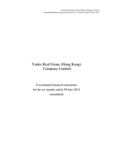 Miniature Vanke
 Bilan financier 2013-h1