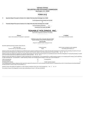 Thumbnail Tenable Quarterly Report 2023-q2
