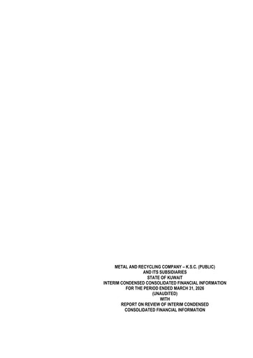 Thumbnail Metal and Recycling Company K.S.C. Quarterly Report 2026-q1