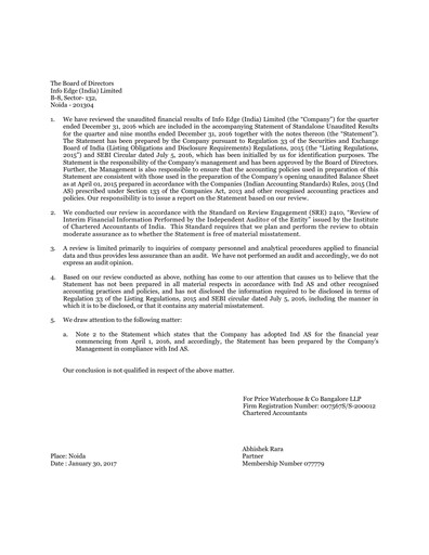 Vorschaubild Info Edge Quartalsbericht 2016-q3