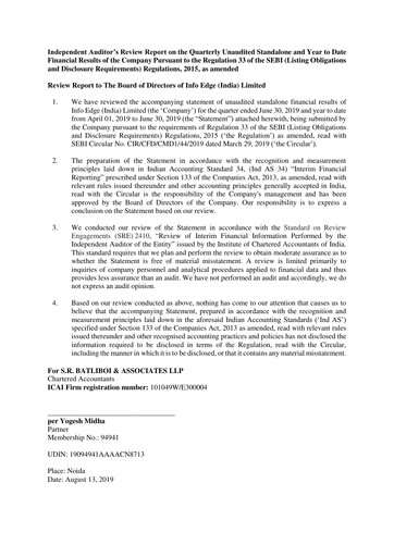 Vorschaubild Info Edge Quartalsbericht 2019-q1