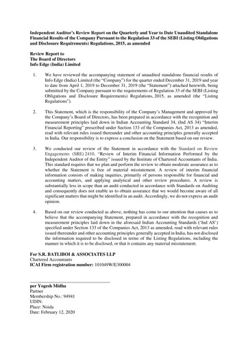 Vorschaubild Info Edge Quartalsbericht 2019-q3