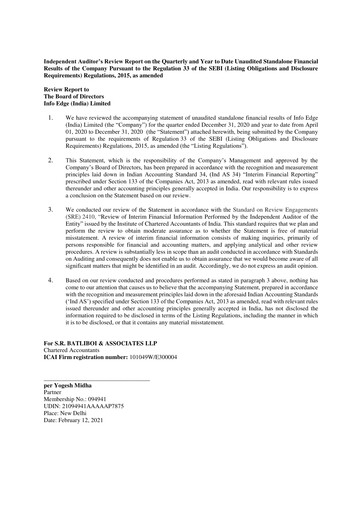 Vorschaubild Info Edge Quartalsbericht 2020-q3