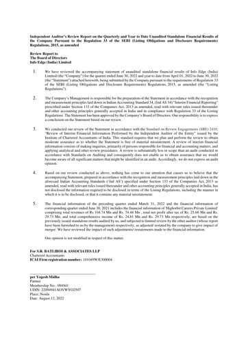 Vorschaubild Info Edge Quartalsbericht 2022-q1