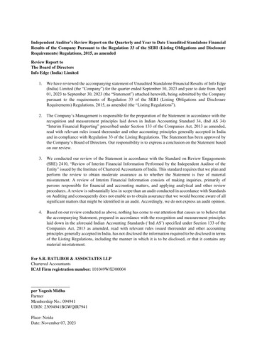 Vorschaubild Info Edge Quartalsbericht 2023-q2