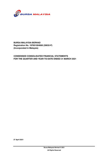 Thumbnail Bursa Malaysia Quarterly Report 2021-q1