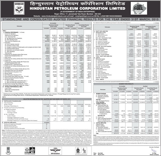 Thumbnail Hindustan Petroleum
 Financial Statement 2014-2015