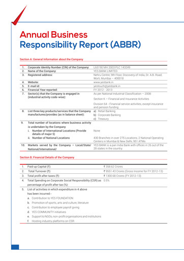 Thumbnail Yes Bank
 ESG Report 2012-2013