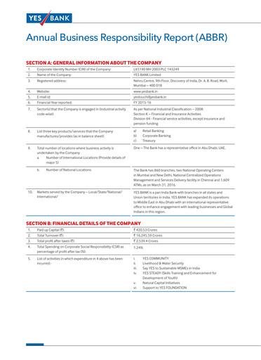 Thumbnail Yes Bank
 ESG Report 2015-2016