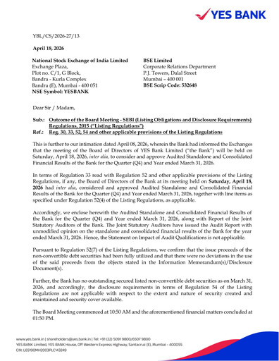 Thumbnail Yes Bank
 Financial Statement 2025-2026