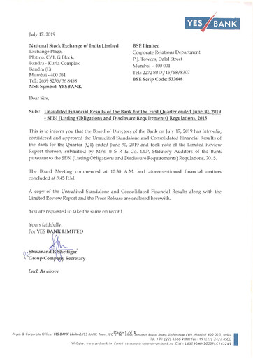 Thumbnail Yes Bank
 Quarterly Report 2019-q1