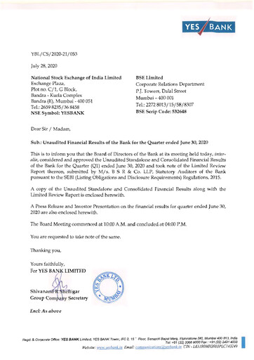 Thumbnail Yes Bank
 Quarterly Report 2020-q1