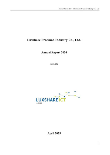 Miniature Luxshare Precision
 Rapport annuel 2024