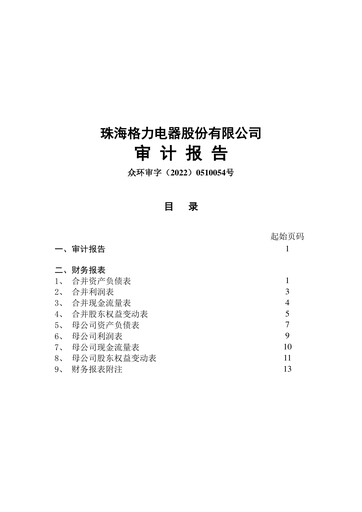 Thumbnail Gree Electric Appliances
 Financial Statement 2021