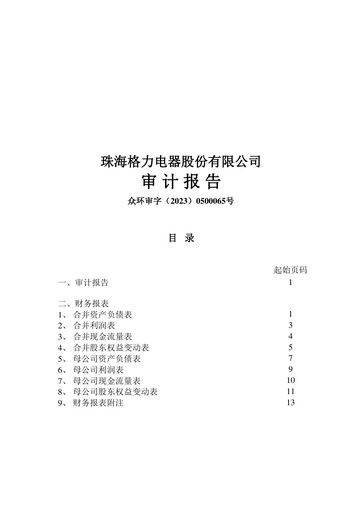 Thumbnail Gree Electric Appliances
 Financial Statement 2022
