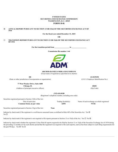 Thumbnail Archer Daniels Midland (ADM)
 Annual Report 2025