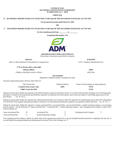 Vorschaubild Archer Daniels Midland (ADM)
 Quartalsbericht 2020-q1