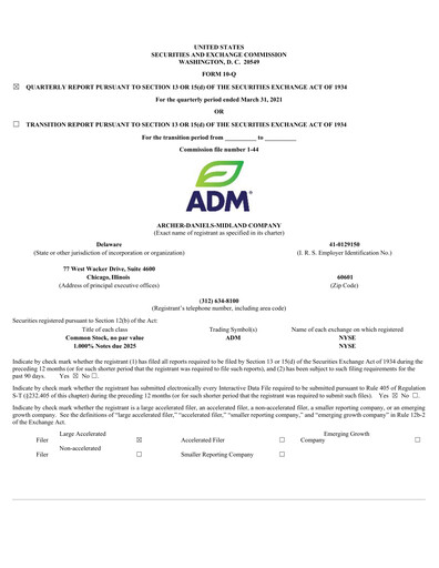 Vorschaubild Archer Daniels Midland (ADM)
 Quartalsbericht 2021-q1