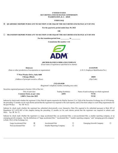 Vorschaubild Archer Daniels Midland (ADM)
 Quartalsbericht 2022-q2